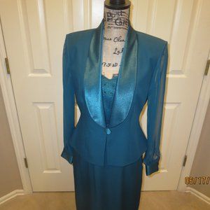 J. R. NITES Petites by Caliendo Mother of Bride or Groom Dress Sz. 8P & Shoes 8M